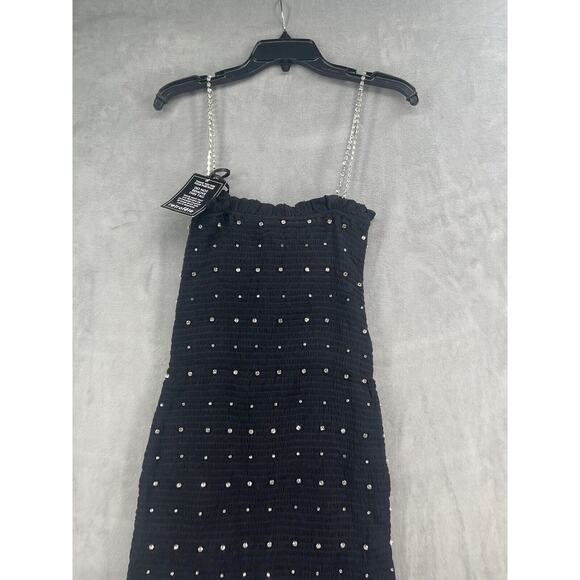 Retrofête Adara Dress Size Medium Black Mini embellished Sheath dress - Picture 7 of 14